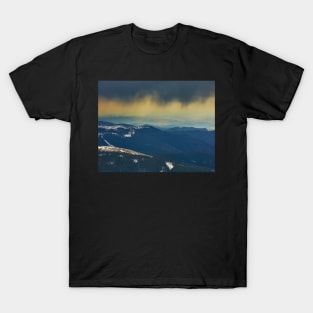 Curtains of torrential heavy rain in the mountains T-Shirt